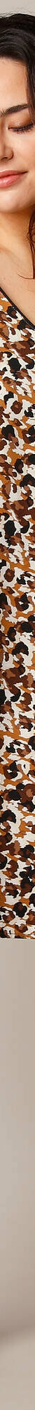 Robe évasée biais contrastés imprimée (caramel / écru) Robe évasée biais contrastés imprimée (caramel / écru)